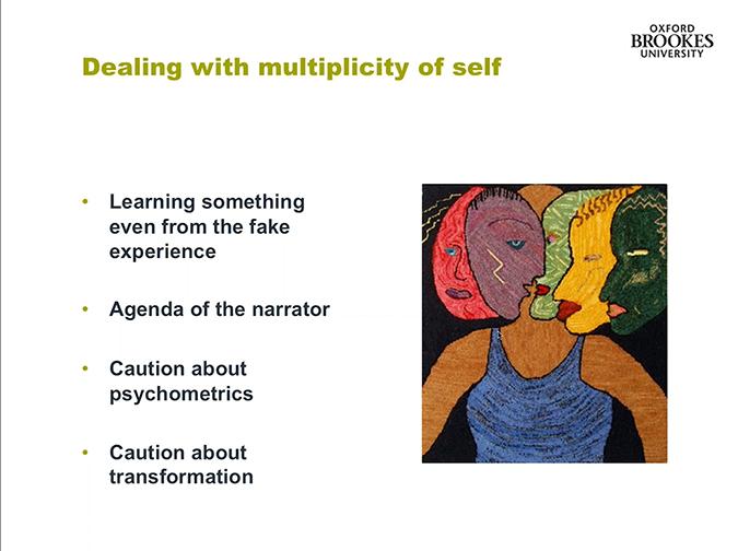 List of Bullet points with a painting depicting one self as many